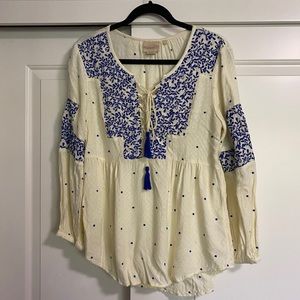Anthropologie Vanessa Virginia Embroidered Blouse